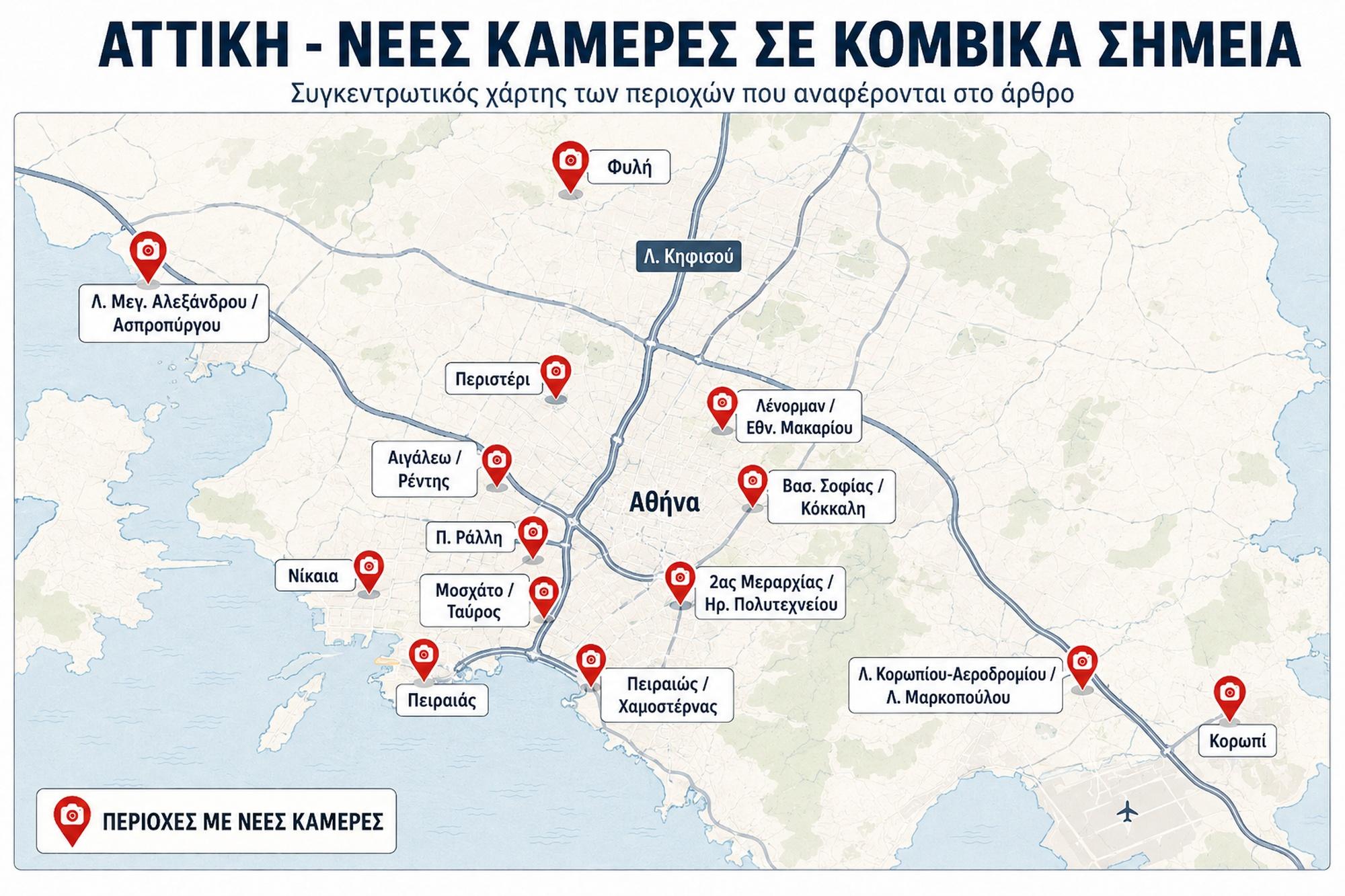 Νέες κάμερες σε δρόμους της Αττικής 