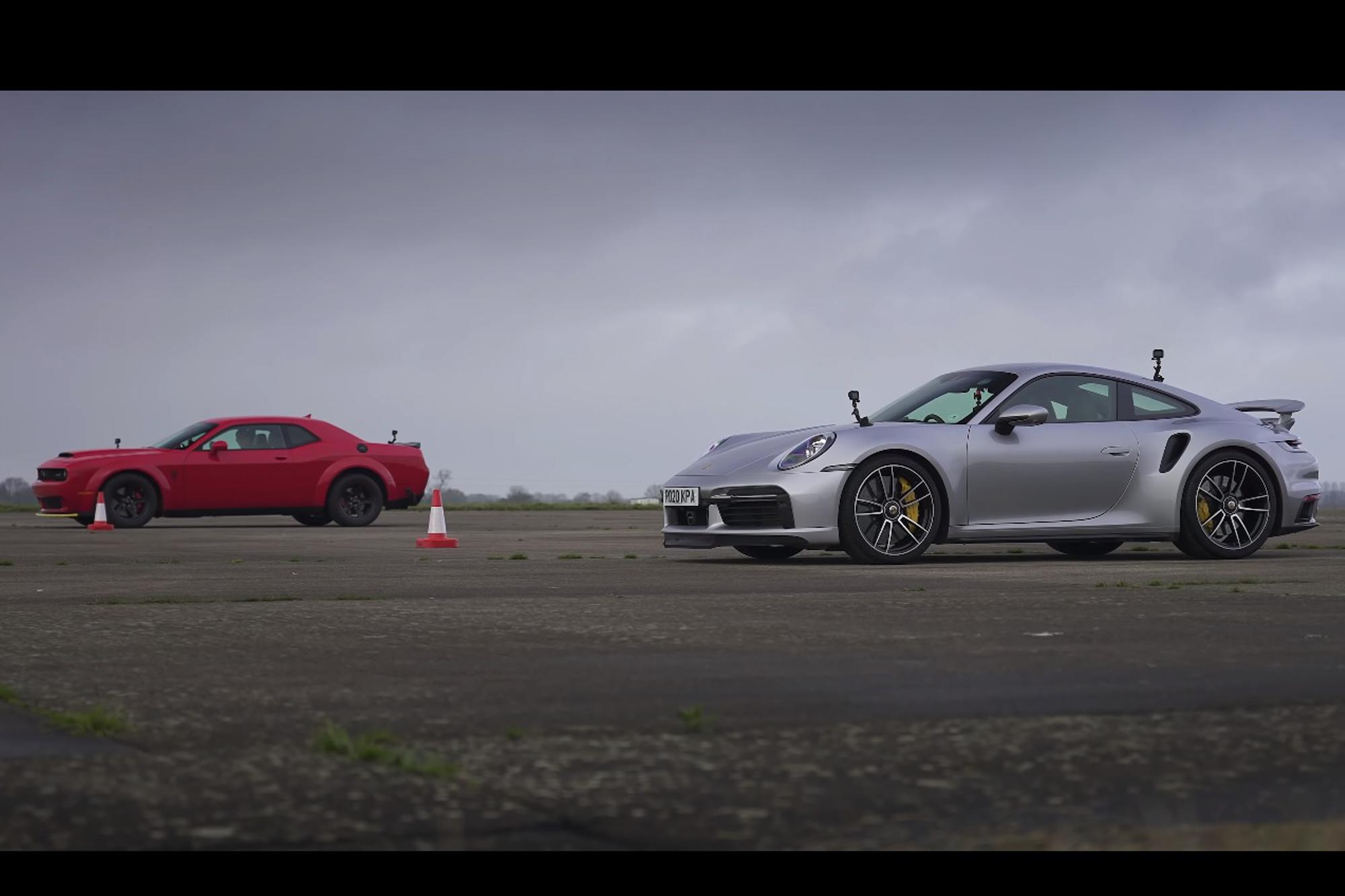 911 Turbo S VS Challenger Demon