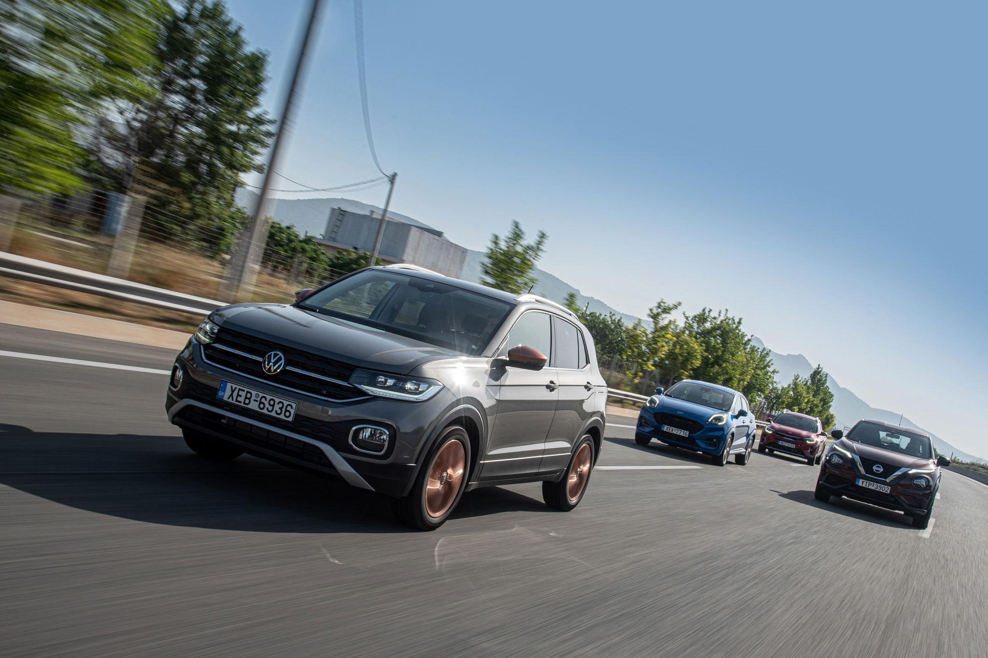 Ford Puma vs KIA Stonic vs Nissan Juke vs VW T-Cross