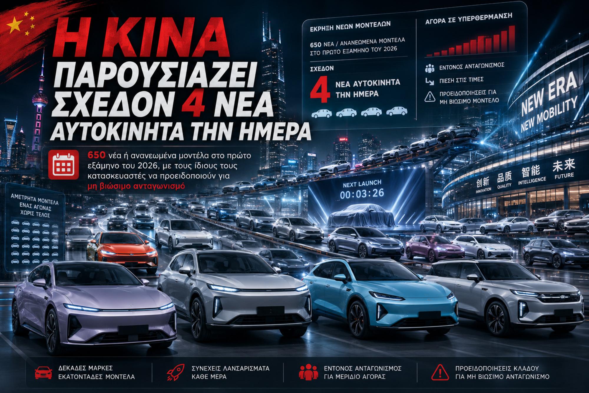 Η Κίνα παρουσιάζει σχεδόν 4 νέα αυτοκίνητα την ημέρα 