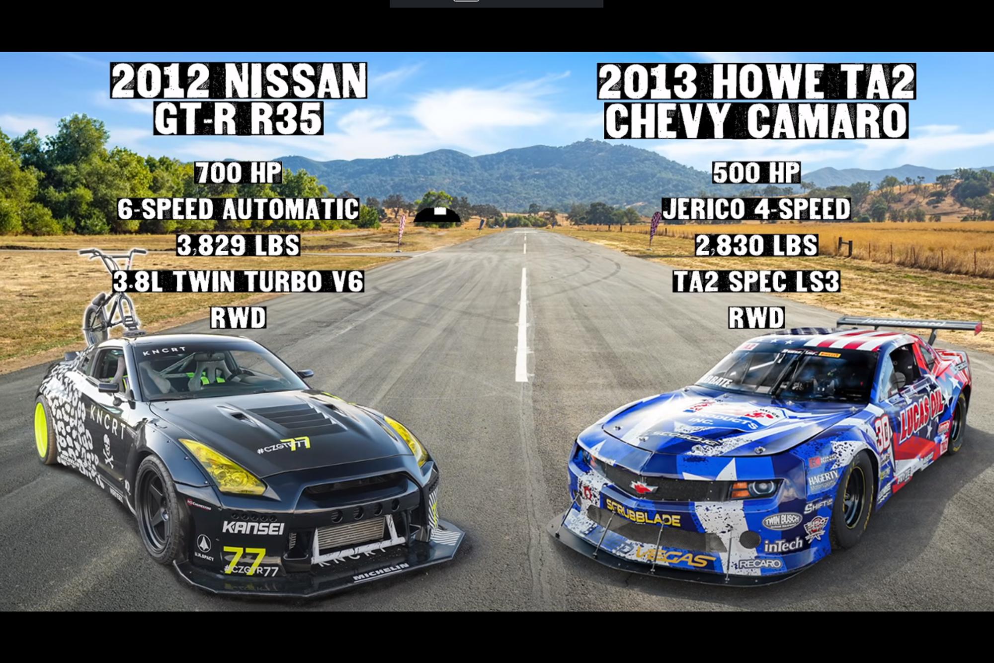 Nissan GTR VS Chevy Camaro