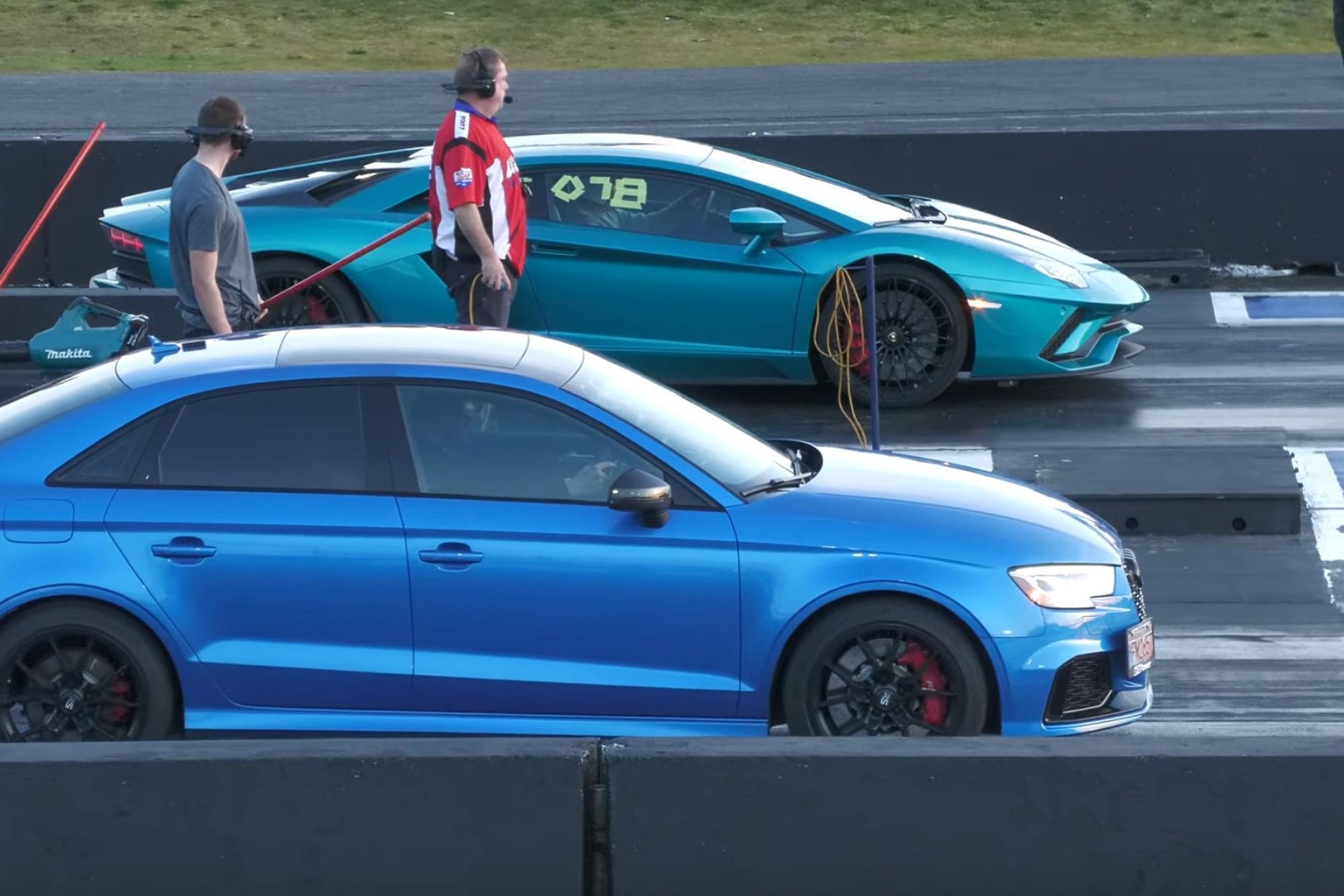 Audi RS3 VS Lamborghini Aventador