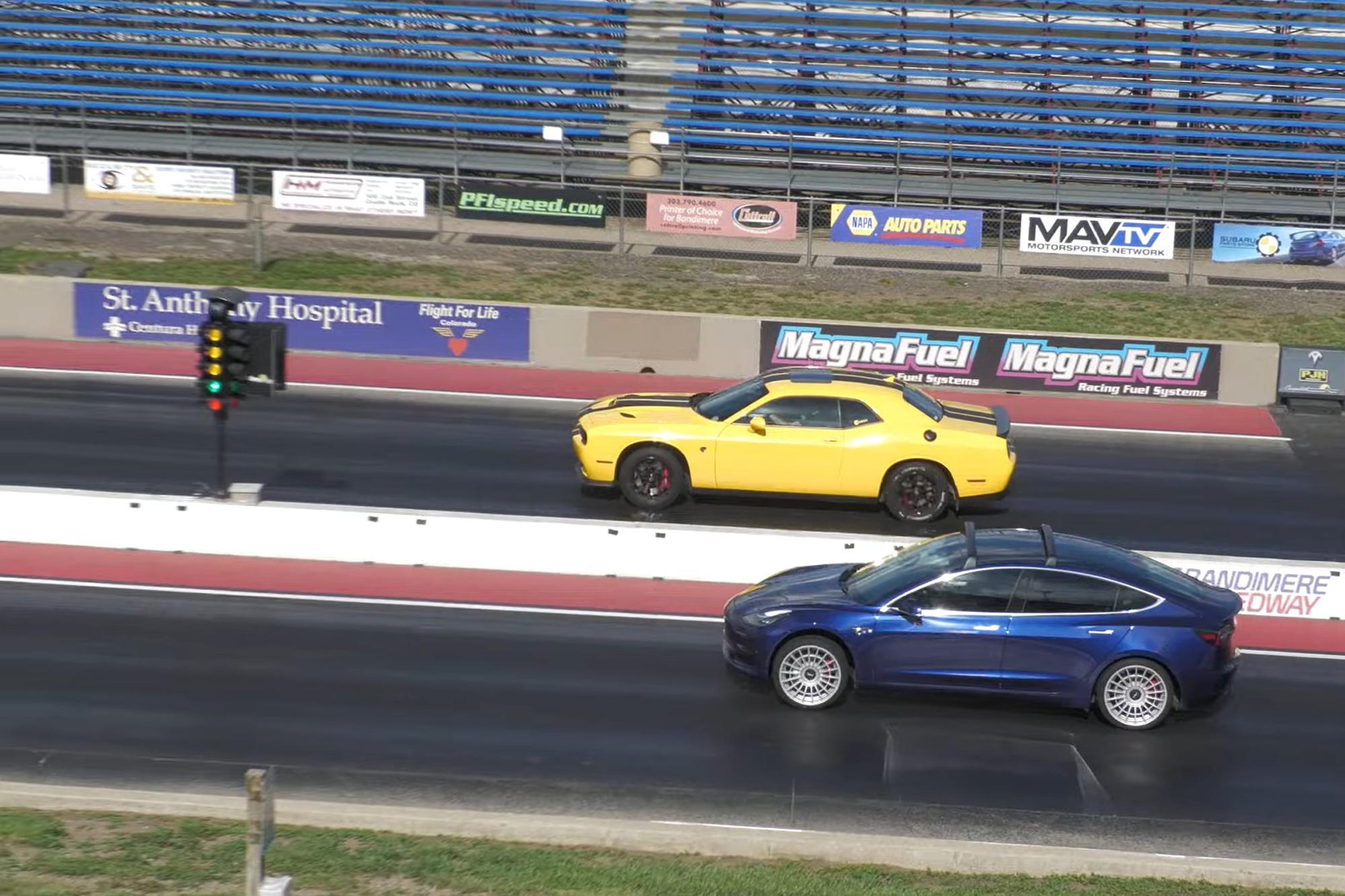 Tesla Model 3s VS American Muscle
