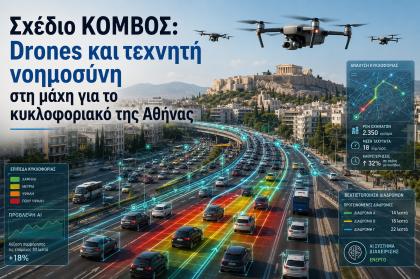Σχέδιο ΚΟΜΒΟΣ: Drones και τεχνητή νοημοσύνη στη μάχη για το κυκλοφοριακό της Αθήνας 