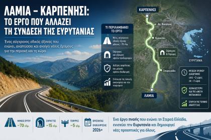 Λαμία Καρπενήσι: Το έργο που αλλάζει τη σύνδεση της Ευρυτανίας 