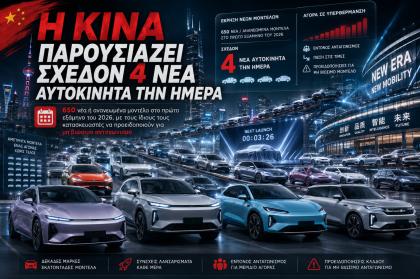 Η Κίνα παρουσιάζει σχεδόν 4 νέα αυτοκίνητα την ημέρα 