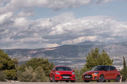 Suzuki Swift Sport Hybrid 129Ps vs Ford Fiesta ST-Line mHEV 155Ps